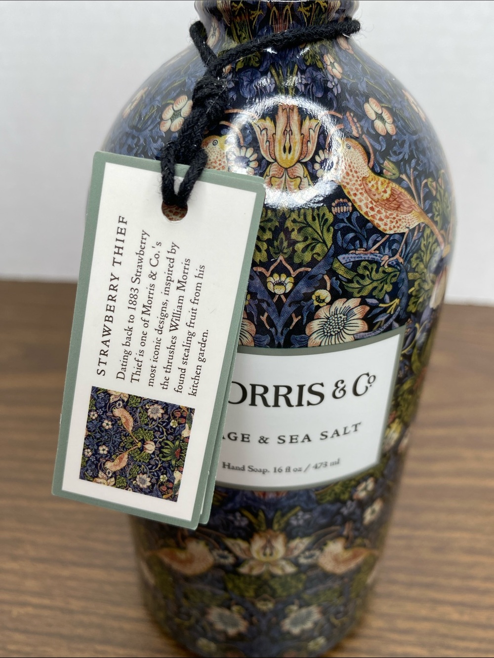 Morris & Co Strawberry Thief Hand Wash Sage & Sea Salt 16oz NWT - Picture 3 of 10